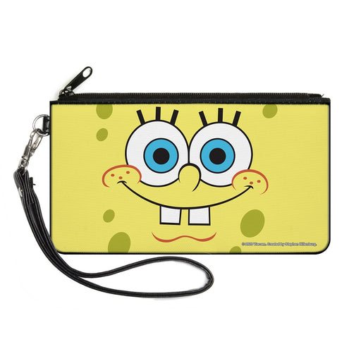 Canvas Zipper Wallet - LARGE - SpongeBob Face CLOSE-UP Yellows Canvas Zipper Wallets Nickelodeon   