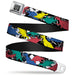 BD Wings Logo CLOSE-UP Full Color Black Silver Seatbelt Belt - Dinosaurs/Paint Splatter Black/White/Multi Color Webbing Seatbelt Belts Buckle-Down   