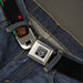 BD Wings Logo CLOSE-UP Full Color Black Silver Seatbelt Belt - California Flag Bear Black Webbing Seatbelt Belts Buckle-Down   