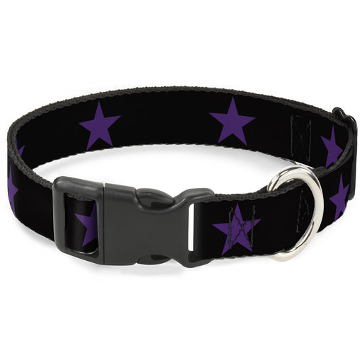 Plastic Clip Collar - Star Black/Purple Plastic Clip Collars Buckle-Down   