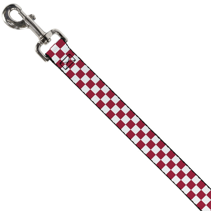 Dog Leash - Checker Crimson/White Dog Leashes Buckle-Down   