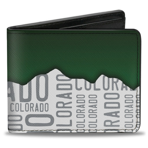 Bi-Fold Wallet - Colorado Mountains Green White Gray Text Bi-Fold Wallets Buckle-Down   