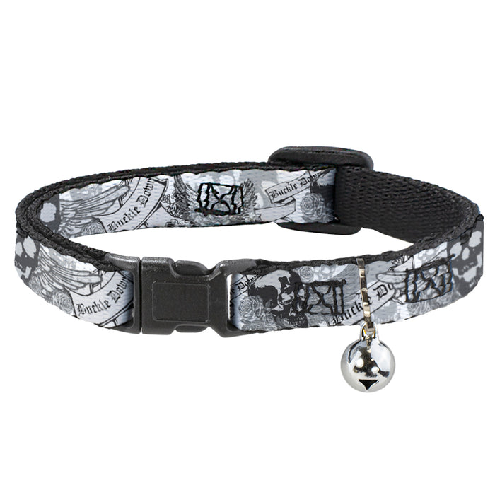 Cat Collar Breakaway - BD Skull w Roses Breakaway Cat Collars Buckle-Down   