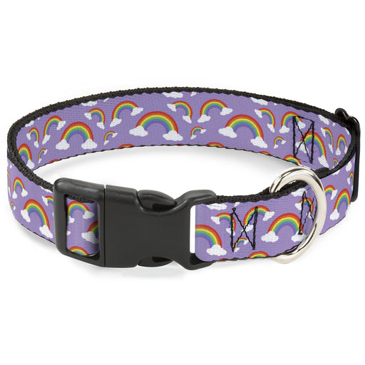 Plastic Clip Collar - Rainbows Scattered Lavender Plastic Clip Collars Buckle-Down   