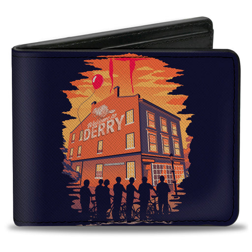 Bi-Fold Wallet - It Welcome to Derry Vintage Movie Poster Black Reds Yellows Bi-Fold Wallets Warner Bros. Horror Movies   