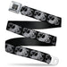 BD Wings Logo CLOSE-UP Full Color Black Silver Seatbelt Belt - Tattoo Skull Floral Black/White Webbing Seatbelt Belts Buckle-Down   