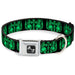 Dog Bone Seatbelt Buckle Collar - BD Skulls w/Wings Black/Green Seatbelt Buckle Collars Buckle-Down   