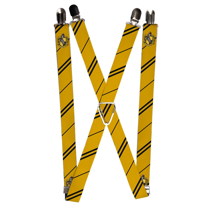 Suspenders - 1.0" - HUFFLEPUFF Crest Stripe Yellow Black Suspenders The Wizarding World of Harry Potter Default Title  
