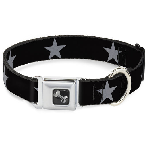 Dog Bone Seatbelt Buckle Collar - Star Black/Silver Seatbelt Buckle Collars Buckle-Down   