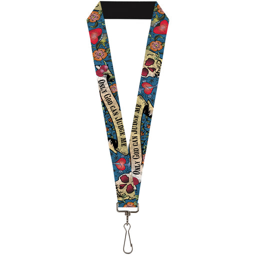 Lanyard - 1.0" - Only God Can Judge Me Blue Lanyards Buckle-Down   
