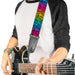 Guitar Strap - Zebra Rainbow Ombre Guitar Straps Buckle-Down   