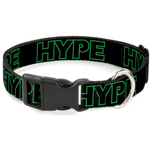 Plastic Clip Collar - HYPE Outline Black/Neon Green Plastic Clip Collars Buckle-Down   