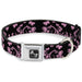 Dog Bone Seatbelt Buckle Collar - Butterfly Garden Black/Pink Seatbelt Buckle Collars Buckle-Down   