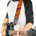 Guitar Strap - Hot Dogs Buffalo Plaid Black Red Guitar Straps Buckle-Down   