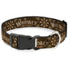 Plastic Clip Collar - Western WHISKEY Heart Repeat Browns/Tan Plastic Clip Collars Buckle-Down   