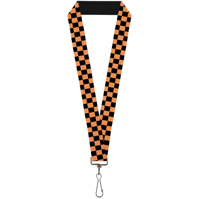 Lanyard - 1.0" - Checker Orange Blue Lanyards Buckle-Down   