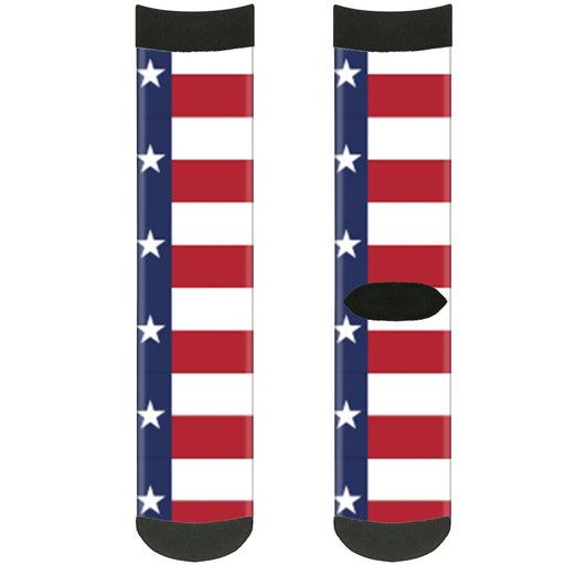 Sock Pair - Polyester - Texas Flag Black - CREW Socks Buckle-Down   