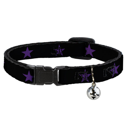 Cat Collar Breakaway - Star Black Purple Breakaway Cat Collars Buckle-Down   