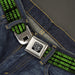 BD Wings Logo CLOSE-UP Full Color Black Silver Seatbelt Belt - Binary Code Black/Green Webbing Seatbelt Belts Buckle-Down   