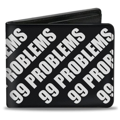 Bi-Fold Wallet - 99 PROBLEMS Black White Bi-Fold Wallets Buckle-Down   