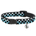 Cat Collar Breakaway - Checker Black Ombre Turquoise Breakaway Cat Collars Buckle-Down   