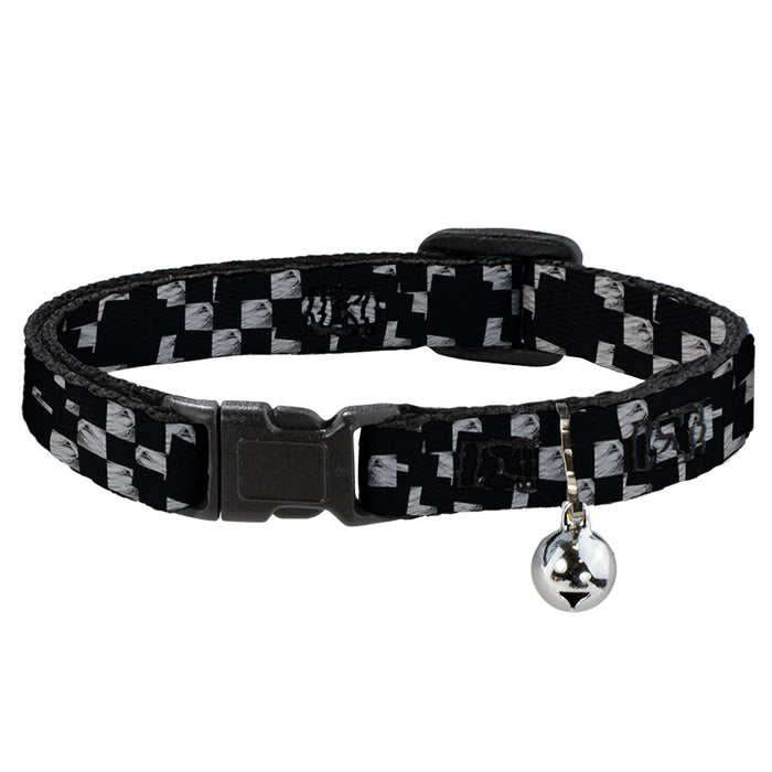 Cat Collar Breakaway - Scribble Checker Black White Breakaway Cat Collars Buckle-Down   