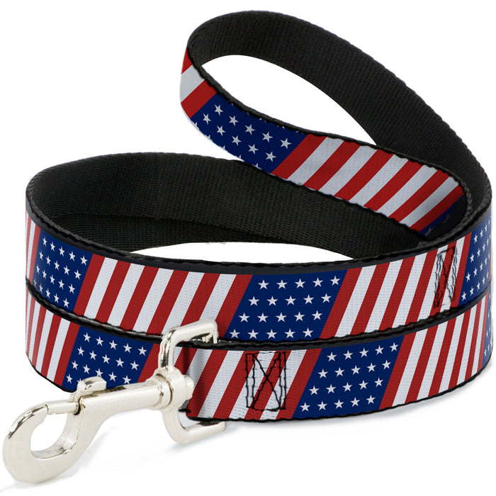 Dog Leash - American Flag Diagonal Dog Leashes Buckle-Down   