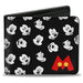 Bi-Fold Wallet - Mickey Mouse 5-Expressions Button Logo Black White Red Yellows Bi-Fold Wallets Disney   