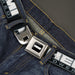 HEMI Bold Full Color Black/White Seatbelt Belt - HEMI POWERED Logo Black/Gray/White Webbing Seatbelt Belts Hemi   