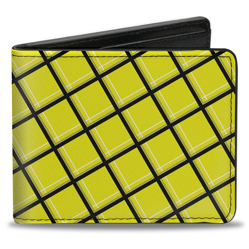 Bi-Fold Wallet - Wire Grid Yellow Black Gray Bi-Fold Wallets Buckle-Down   