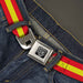 BD Wings Logo CLOSE-UP Full Color Black Silver Seatbelt Belt - Stripes Red/Yellow/Red Webbing Seatbelt Belts Buckle-Down   