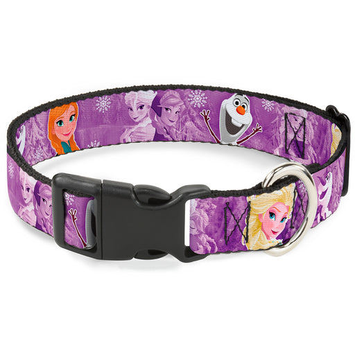 Plastic Clip Collar - Frozen Anna/Elsa/Olaf Poses/Scenes Purples Plastic Clip Collars Disney   