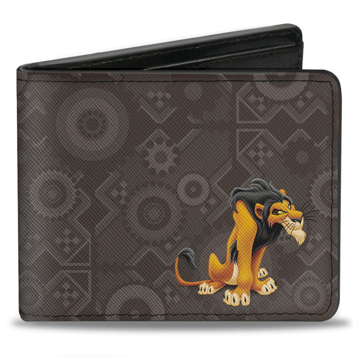 Bi-Fold Wallet - The Lion King Scar Pose Tribal Pattern Browns Bi-Fold Wallets Disney   