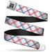 BD Wings Logo CLOSE-UP Full Color Black Silver Seatbelt Belt - Plaid X White/Red/Turquoise/Gray Webbing Seatbelt Belts Buckle-Down   