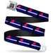 BD Wings Logo CLOSE-UP Full Color Black Silver Seatbelt Belt - Flag Leather Black/Blue/Red/White Webbing Seatbelt Belts Buckle-Down   