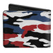 Bi-Fold Wallet - CHEVROLET Bowtie + Americana Camo Black White Red Blue Bi-Fold Wallets GM General Motors   