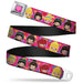 Princess Heart Full Color Pinks Seatbelt Belt - Mini 6-Princess Faces/Elements Pink Webbing Seatbelt Belts Disney   