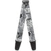 Guitar Strap - BD Skull w Roses Guitar Straps Buckle-Down   