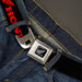 Honda Motorcycle Black Silver Seatbelt Belt - HONDA/Wing Logo Black/Red Webbing Seatbelt Belts Honda Motorsports   
