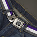 BD Wings Logo CLOSE-UP Full Color Black Silver Seatbelt Belt - Stripes Purple/White/Gray Webbing Seatbelt Belts Buckle-Down   