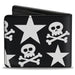 Bi-Fold Wallet - Skulls & Stars Black White Bi-Fold Wallets Buckle-Down   