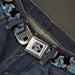 Stitch Face Sketch CLOSE-UP Full Color Black Seatbelt Belt - Stitch Poses/Hibiscus Sketch Black/Gray/Blue Webbing Seatbelt Belts Disney   