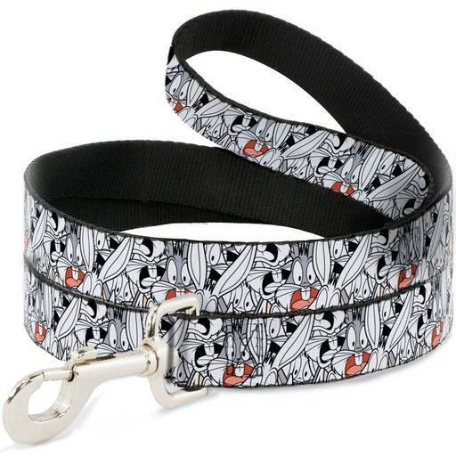 Dog Leash - Bugs Bunny Expressions Stacked White/Black/Gray Dog Leashes Looney Tunes   