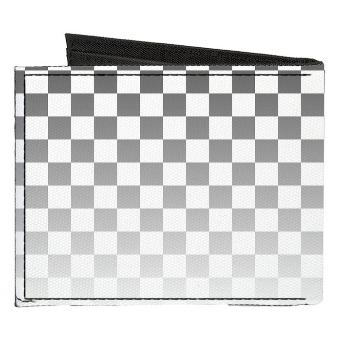 Canvas Bi-Fold Wallet - Checker Black White Fade Out Canvas Bi-Fold Wallets Buckle-Down   