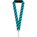 Lanyard - 1.0" - Checker Trio Baby Blue Black Turquoise Lanyards Buckle-Down   