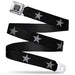 BD Wings Logo CLOSE-UP Full Color Black Silver Seatbelt Belt - Star Black/Silver Webbing Seatbelt Belts Buckle-Down   